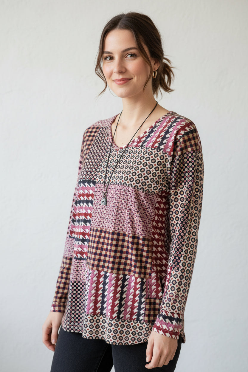 "Alia" Long Sleeve Printed T