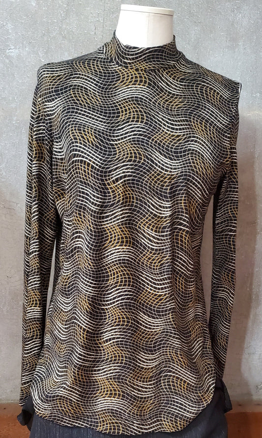 "Belldini" Long Sleeve Geometric Print Top