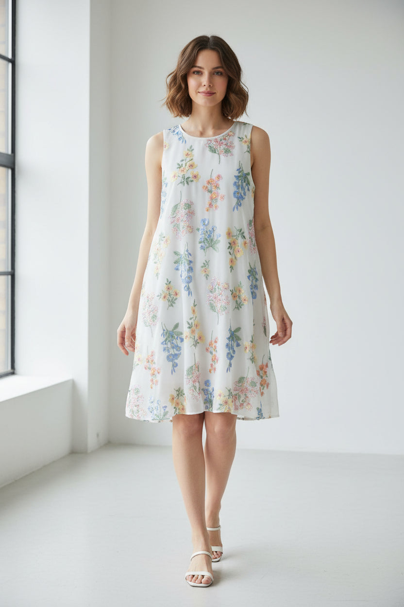 "Calvin Klein" Sleeveless Floral Dress
