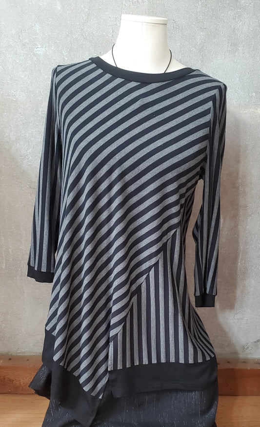 "Bobbi Dazzler" Three Quarter Sleeve Striped Top