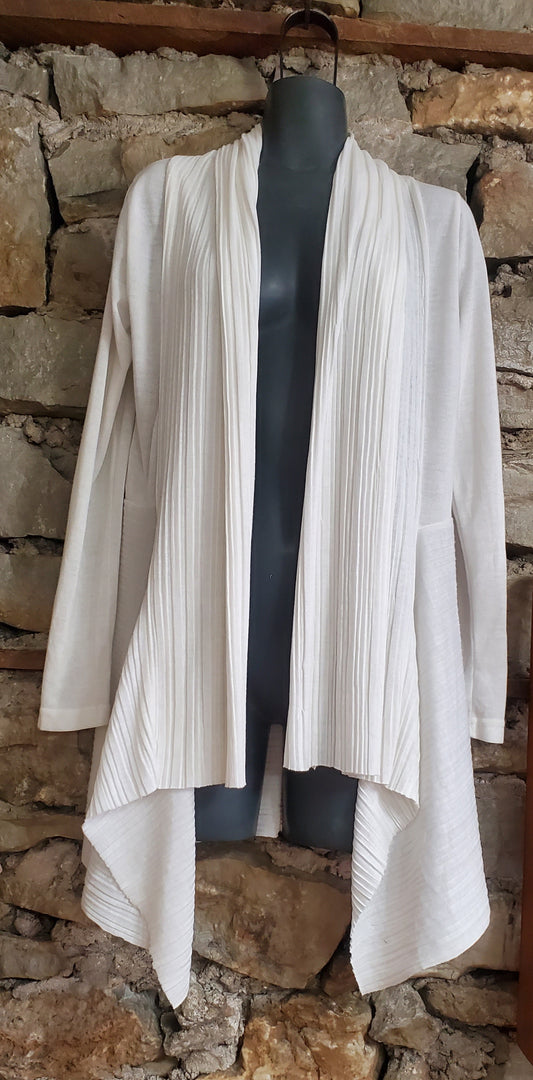 Light Knit Mid-Length Open Front Sweater