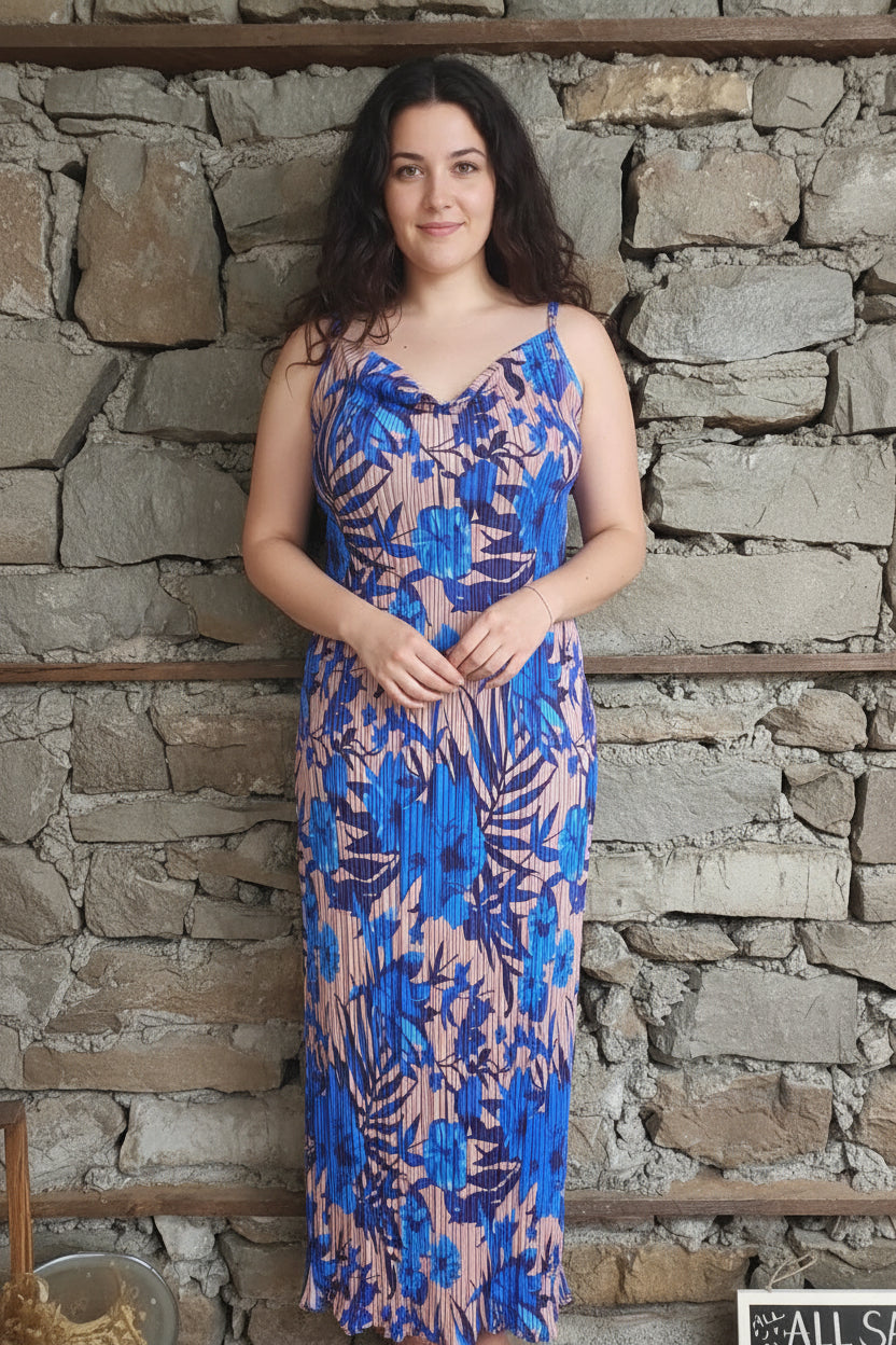 Floral Accordion Maxi Dress